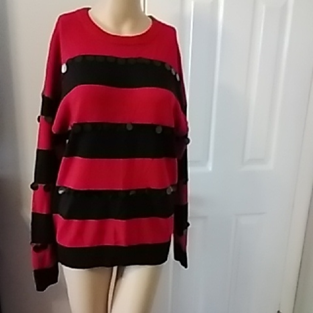 New York & Company Vibrant Red Knit Sweater
